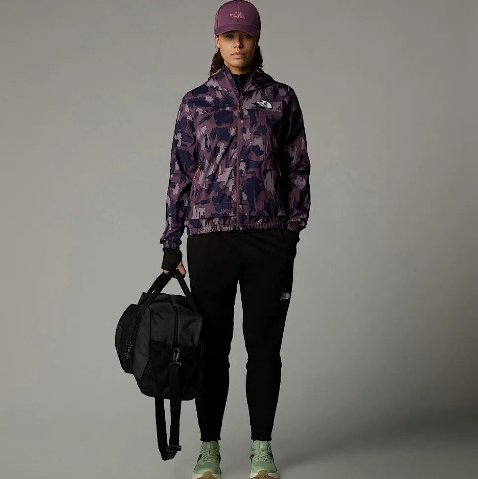 Shop The North Face Mountain Athletics Wind Track Jakke Med Tryk Til Damer Midnight Mauve Painted Mountains Print