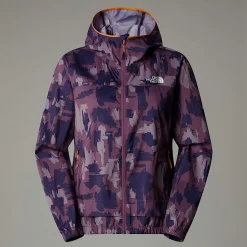 Shop The North Face Mountain Athletics Wind Track Jakke Med Tryk Til Damer Midnight Mauve Painted Mountains Print