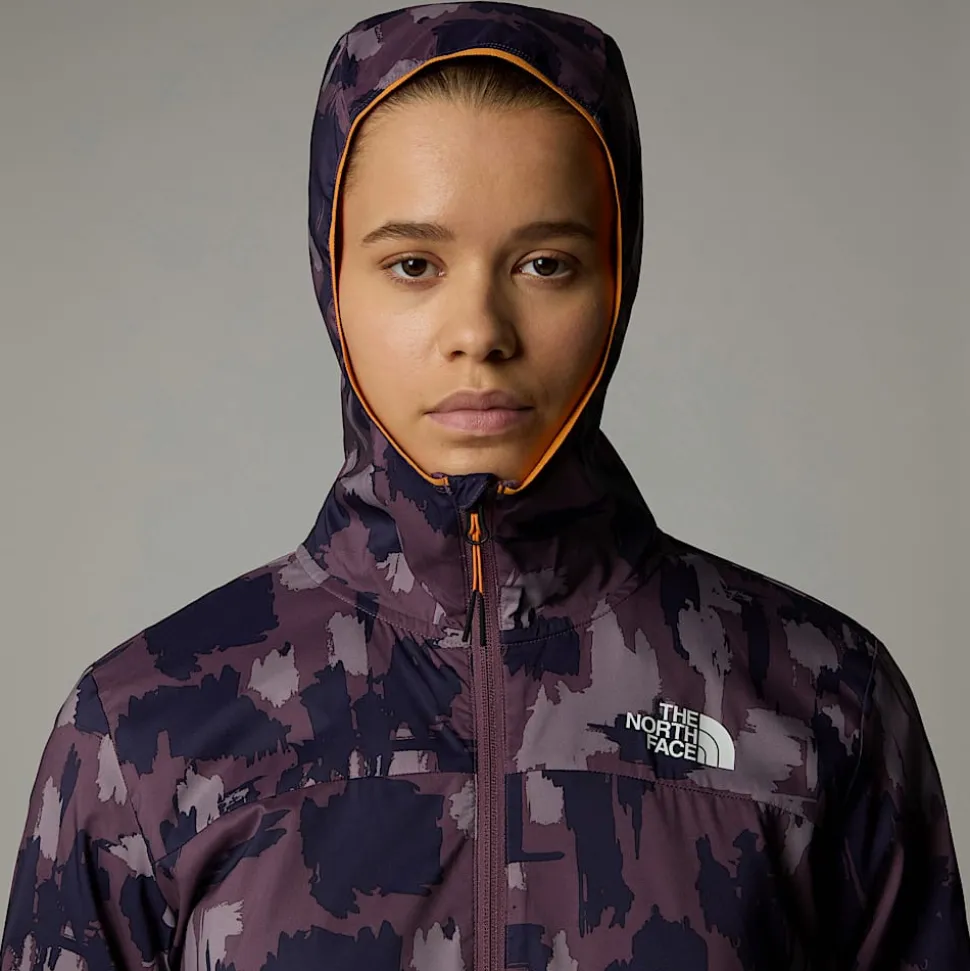 Shop The North Face Mountain Athletics Wind Track Jakke Med Tryk Til Damer Midnight Mauve Painted Mountains Print