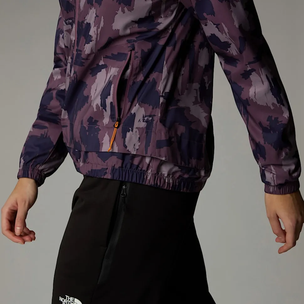 Shop The North Face Mountain Athletics Wind Track Jakke Med Tryk Til Damer Midnight Mauve Painted Mountains Print