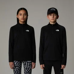 Cheap The North Face Never Stop Langærmet Top Med Kvart Lynlås Til Unge TNF Black