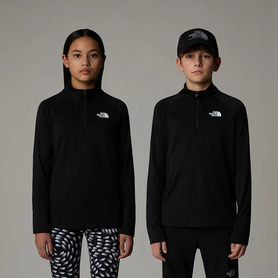 Cheap The North Face Never Stop Langærmet Top Med Kvart Lynlås Til Unge TNF Black