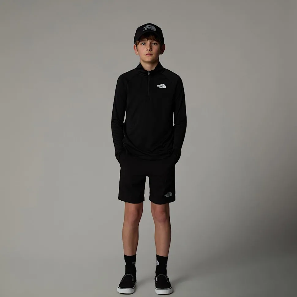 Cheap The North Face Never Stop Langærmet Top Med Kvart Lynlås Til Unge TNF Black