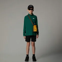 Best The North Face Never Stop Langærmet Top Med Kvart Lynlås Til Unge Evergreen