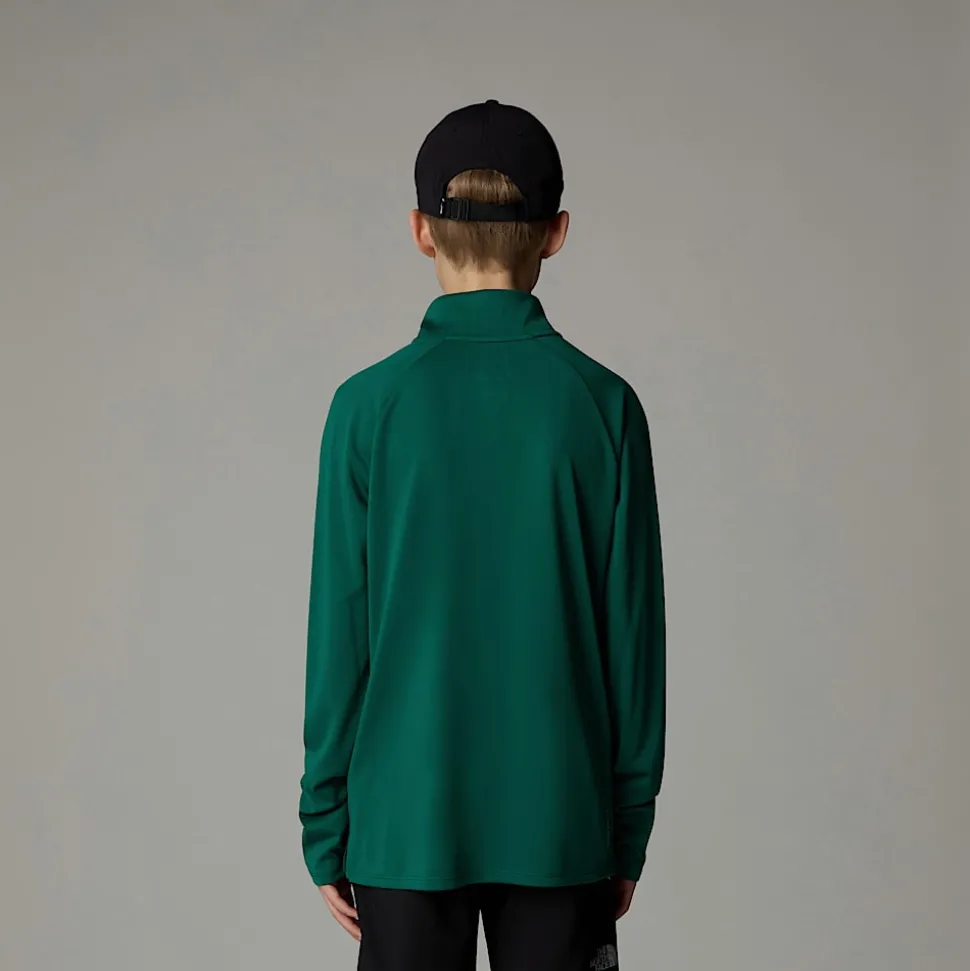 Best The North Face Never Stop Langærmet Top Med Kvart Lynlås Til Unge Evergreen