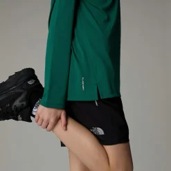 Best The North Face Never Stop Langærmet Top Med Kvart Lynlås Til Unge Evergreen