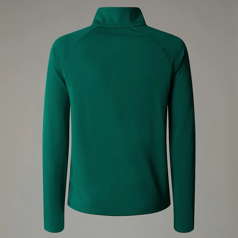 Best The North Face Never Stop Langærmet Top Med Kvart Lynlås Til Unge Evergreen