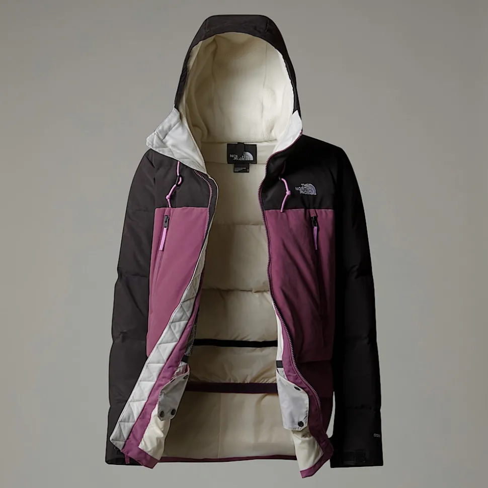 Hot The North Face Pallie Dunjakke Til Damer Midnight Mauve-TNF Black-White Dune