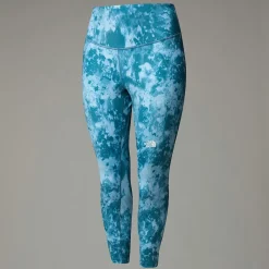 New The North Face Plus Size Flex High Rise Leggings Med Print I Ankellængde Til Damer Mallard Blue Micro Halfdome Print