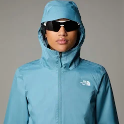 New The North Face Quest Jakke Med Hætte Til Damer Algae Blue