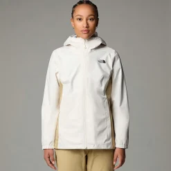 Discount The North Face Quest Zip-In Jakke Til Damer White Dune-Khaki Stone