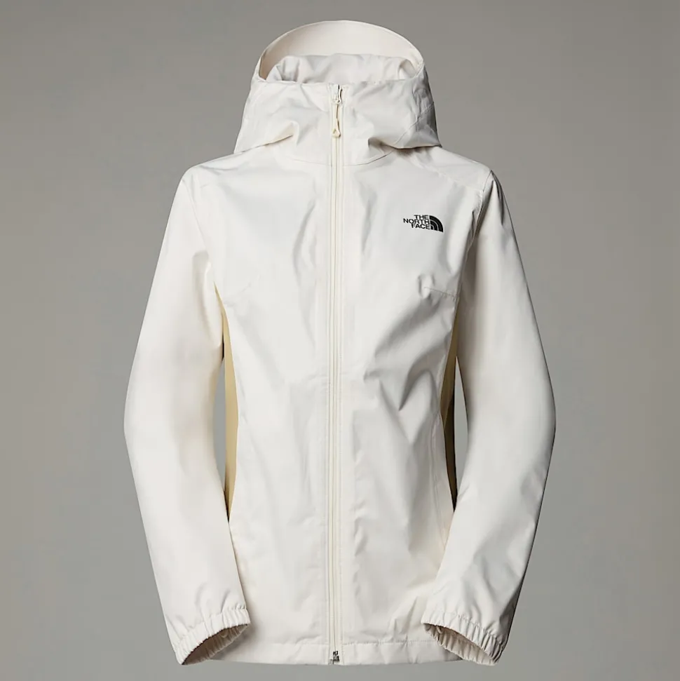 Discount The North Face Quest Zip-In Jakke Til Damer White Dune-Khaki Stone