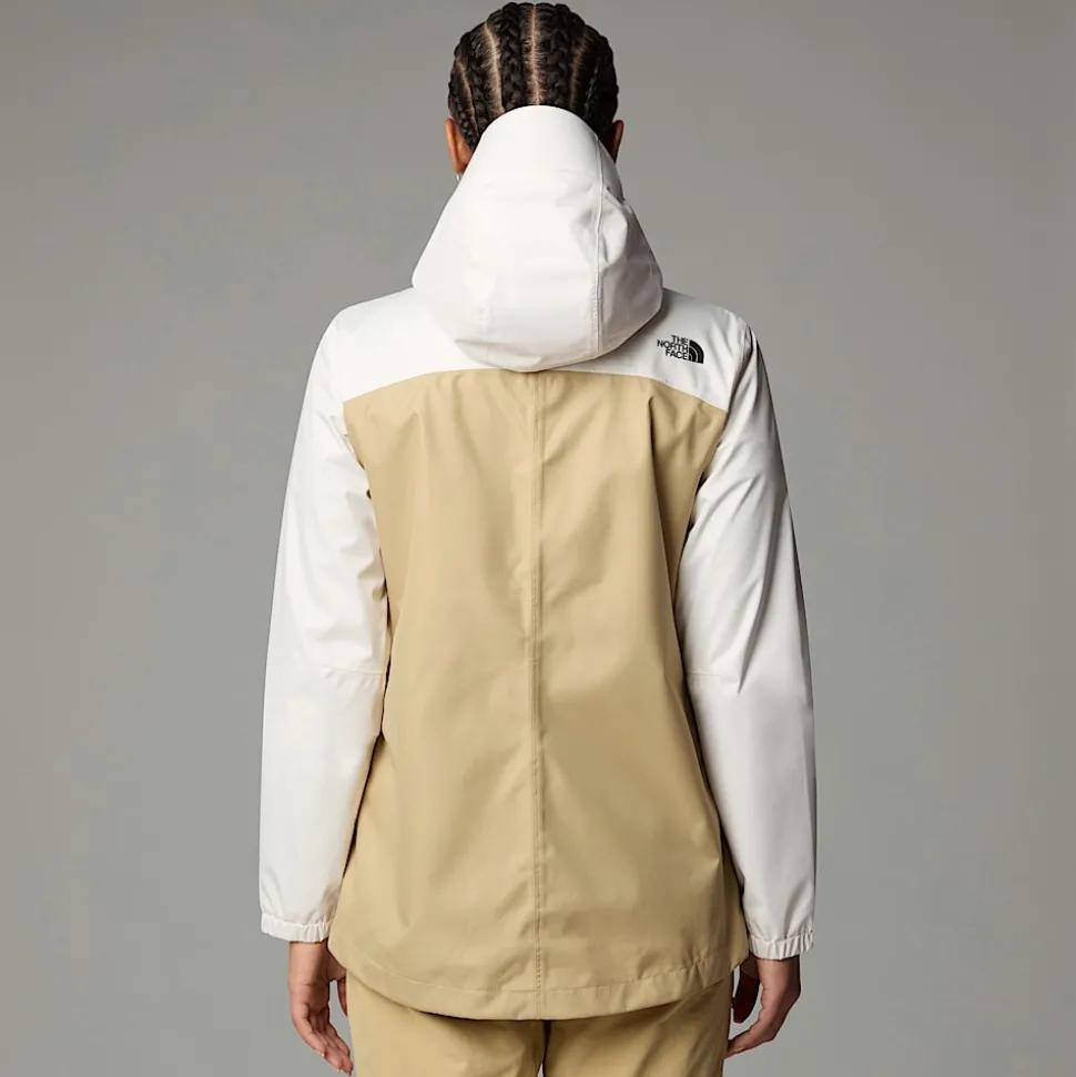 Discount The North Face Quest Zip-In Jakke Til Damer White Dune-Khaki Stone