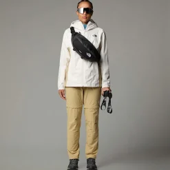 Discount The North Face Quest Zip-In Jakke Til Damer White Dune-Khaki Stone