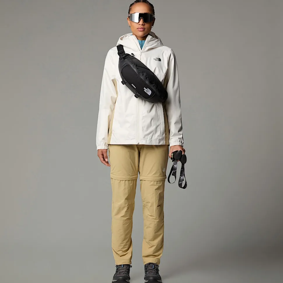 Discount The North Face Quest Zip-In Jakke Til Damer White Dune-Khaki Stone