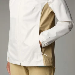 Discount The North Face Quest Zip-In Jakke Til Damer White Dune-Khaki Stone