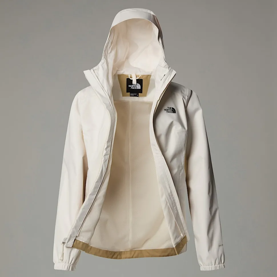 Discount The North Face Quest Zip-In Jakke Til Damer White Dune-Khaki Stone