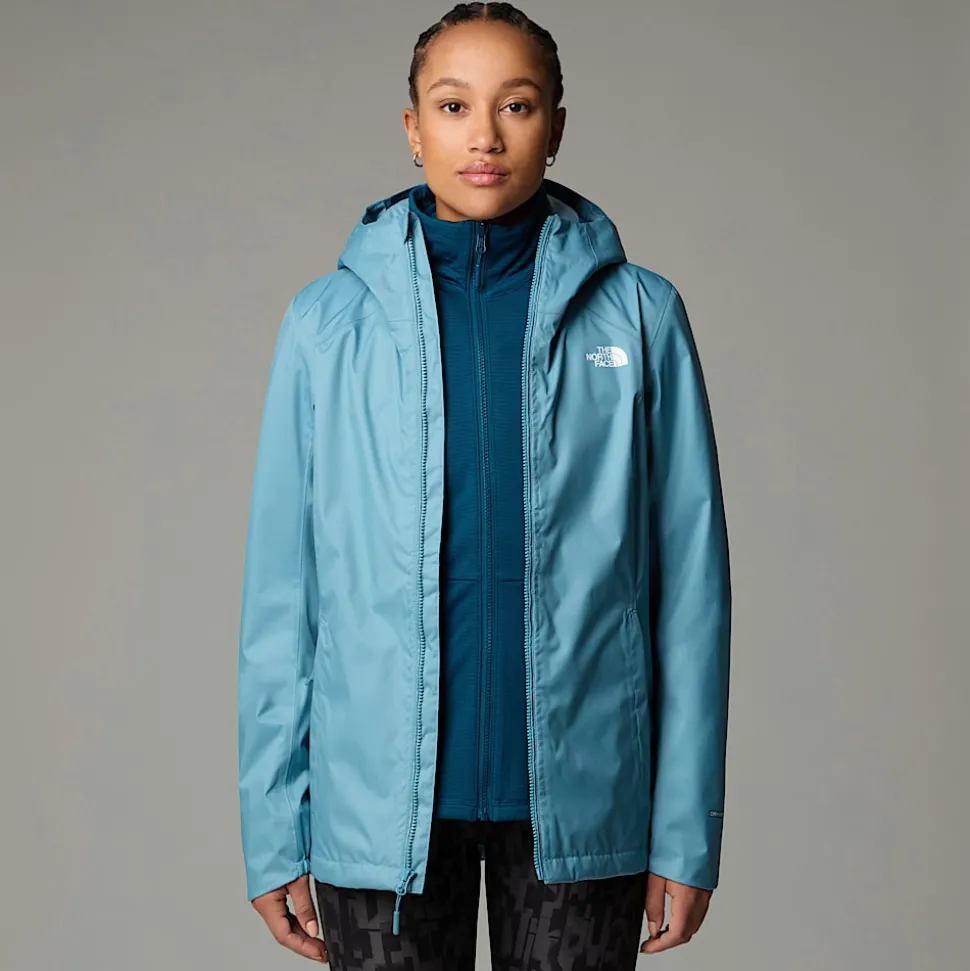 Discount The North Face Quest Zip-In Triclimate® Jakke Til Damer Algae Blue-Midnight Petrol