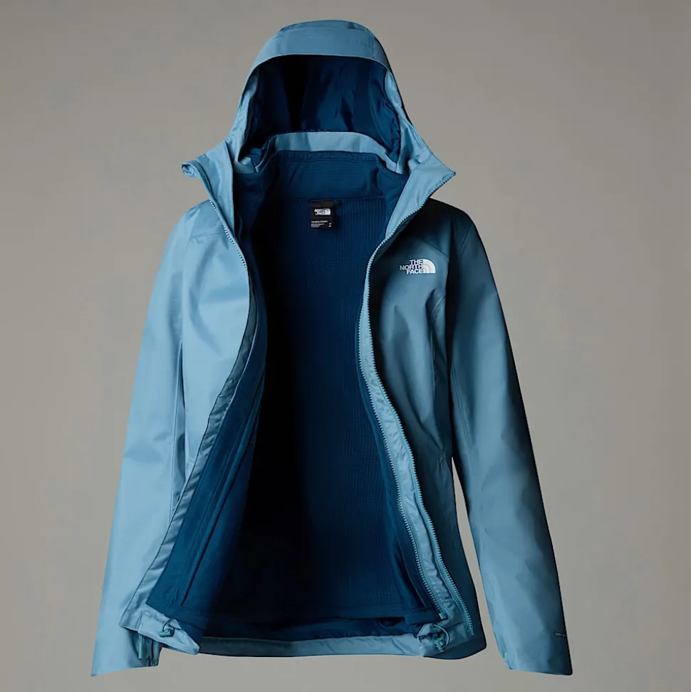 Discount The North Face Quest Zip-In Triclimate® Jakke Til Damer Algae Blue-Midnight Petrol