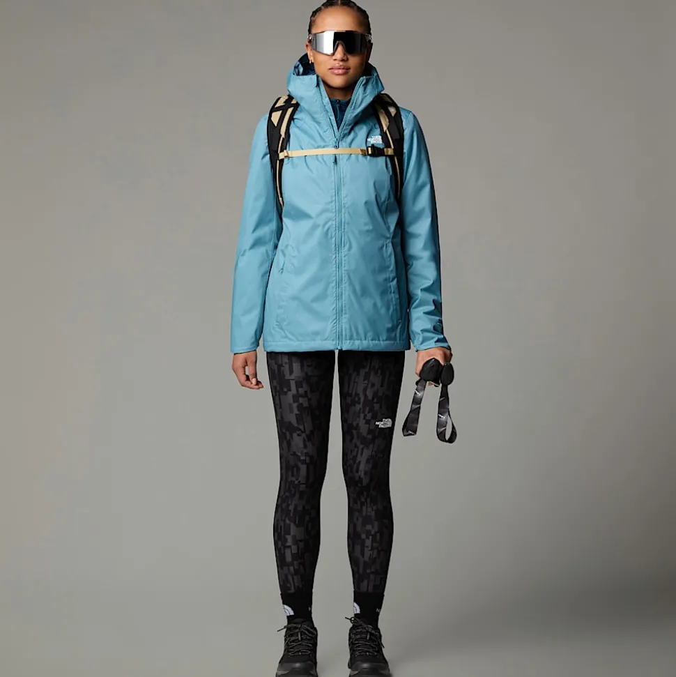 Discount The North Face Quest Zip-In Triclimate® Jakke Til Damer Algae Blue-Midnight Petrol