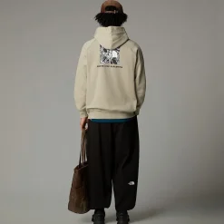 Sale The North Face Raglan Redbox Graphic Hættetrøje Til Herrer Clay Grey-TNF Black 3D Summit Mesh Print