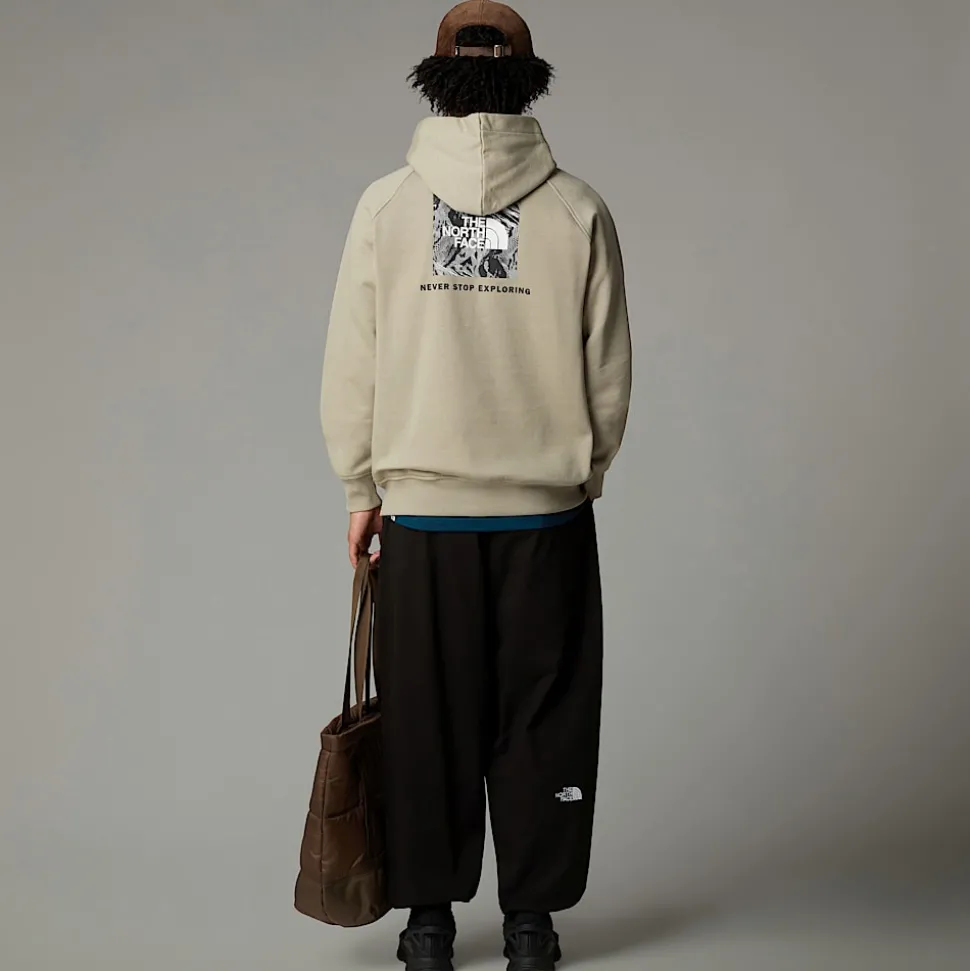 Sale The North Face Raglan Redbox Graphic Hættetrøje Til Herrer Clay Grey-TNF Black 3D Summit Mesh Print