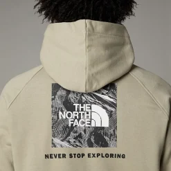 Sale The North Face Raglan Redbox Graphic Hættetrøje Til Herrer Clay Grey-TNF Black 3D Summit Mesh Print
