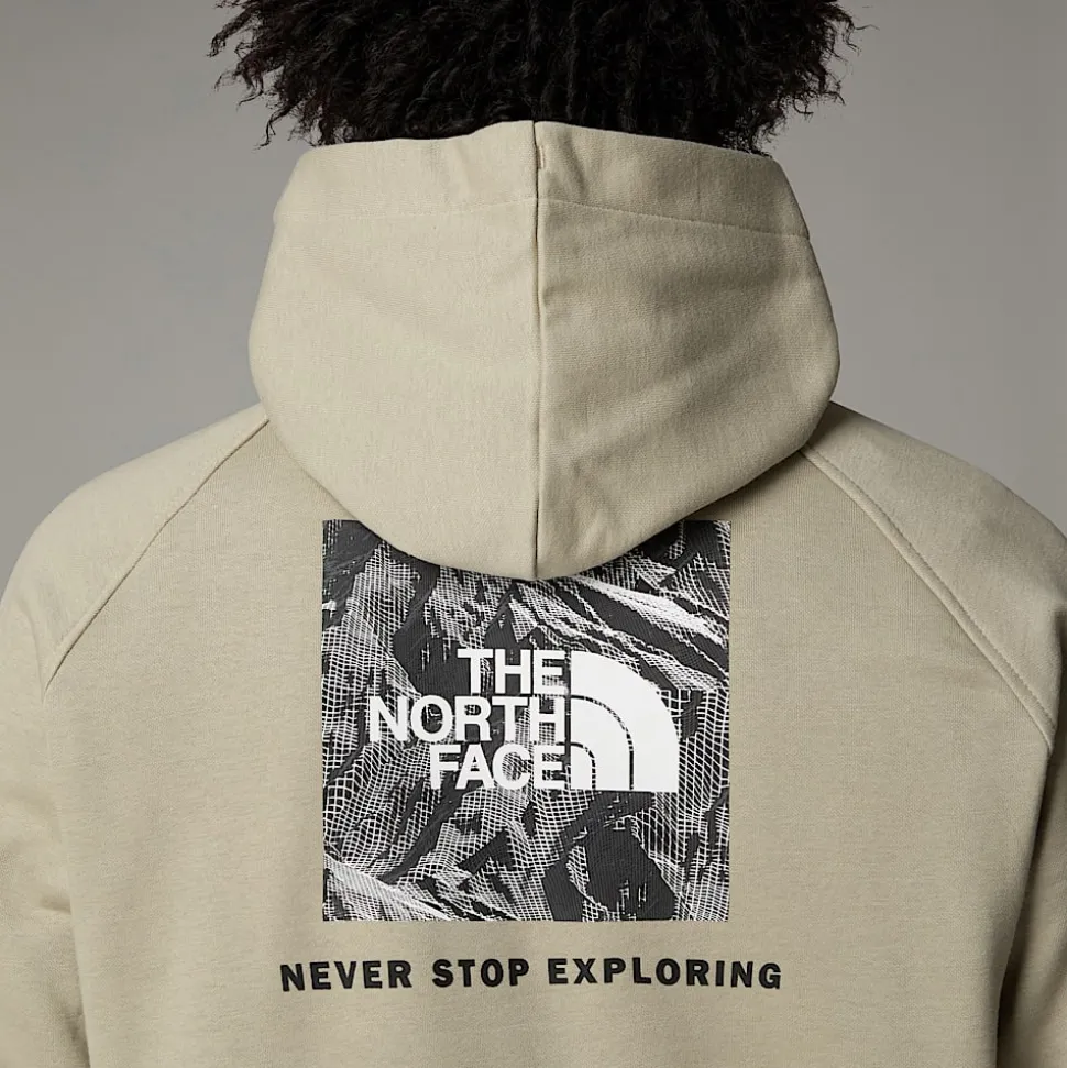 Sale The North Face Raglan Redbox Graphic Hættetrøje Til Herrer Clay Grey-TNF Black 3D Summit Mesh Print