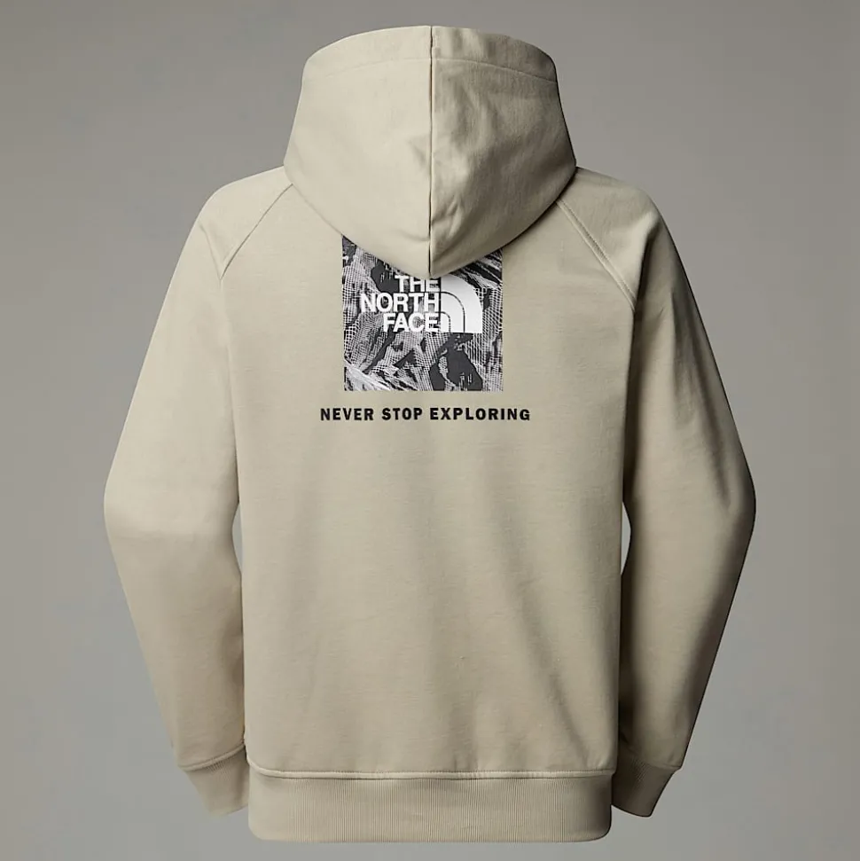 Sale The North Face Raglan Redbox Graphic Hættetrøje Til Herrer Clay Grey-TNF Black 3D Summit Mesh Print