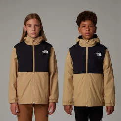 Shop The North Face Rain Zip-In Jakke Til Unge Khaki Stone
