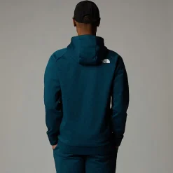 Flash Sale The North Face Reaxion Fleece Hættetrøje Med Gennemgående Lynlås Til Herrer Midnight Petrol Dark Heather-Asphalt Grey