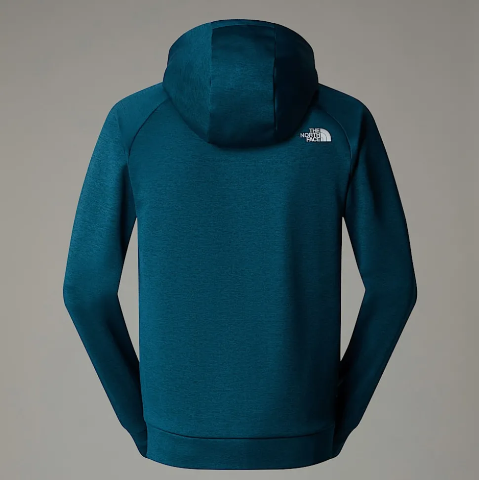 Flash Sale The North Face Reaxion Fleece Hættetrøje Med Gennemgående Lynlås Til Herrer Midnight Petrol Dark Heather-Asphalt Grey