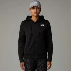 Best The North Face Reaxion Fleece Hættetrøje Med Gennemgående Lynlås Til Damer TNF Black-NPF