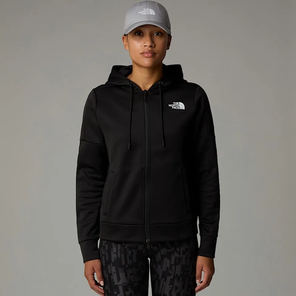 Best The North Face Reaxion Fleece Hættetrøje Med Gennemgående Lynlås Til Damer TNF Black-NPF