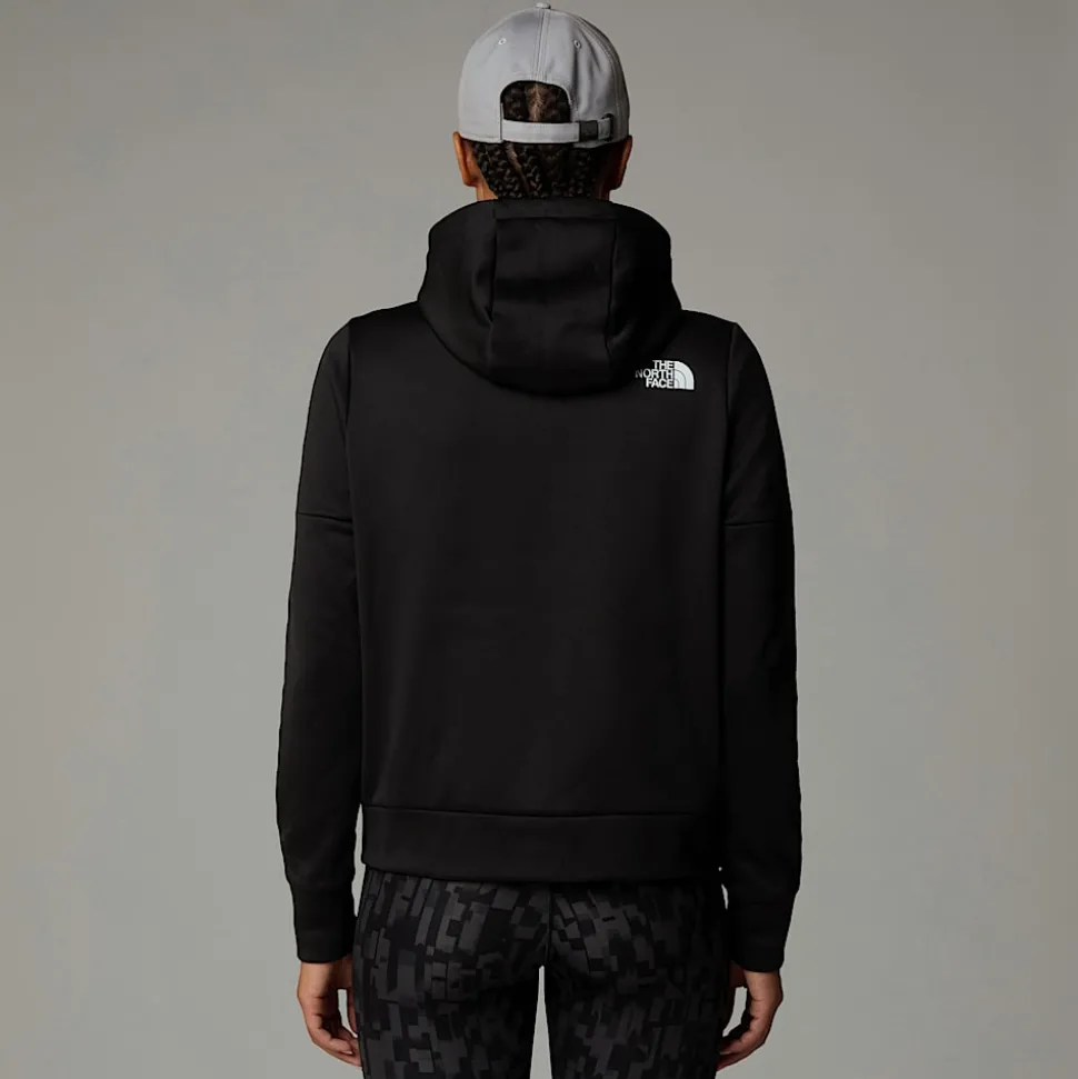 Best The North Face Reaxion Fleece Hættetrøje Med Gennemgående Lynlås Til Damer TNF Black-NPF