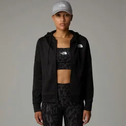 Best The North Face Reaxion Fleece Hættetrøje Med Gennemgående Lynlås Til Damer TNF Black-NPF