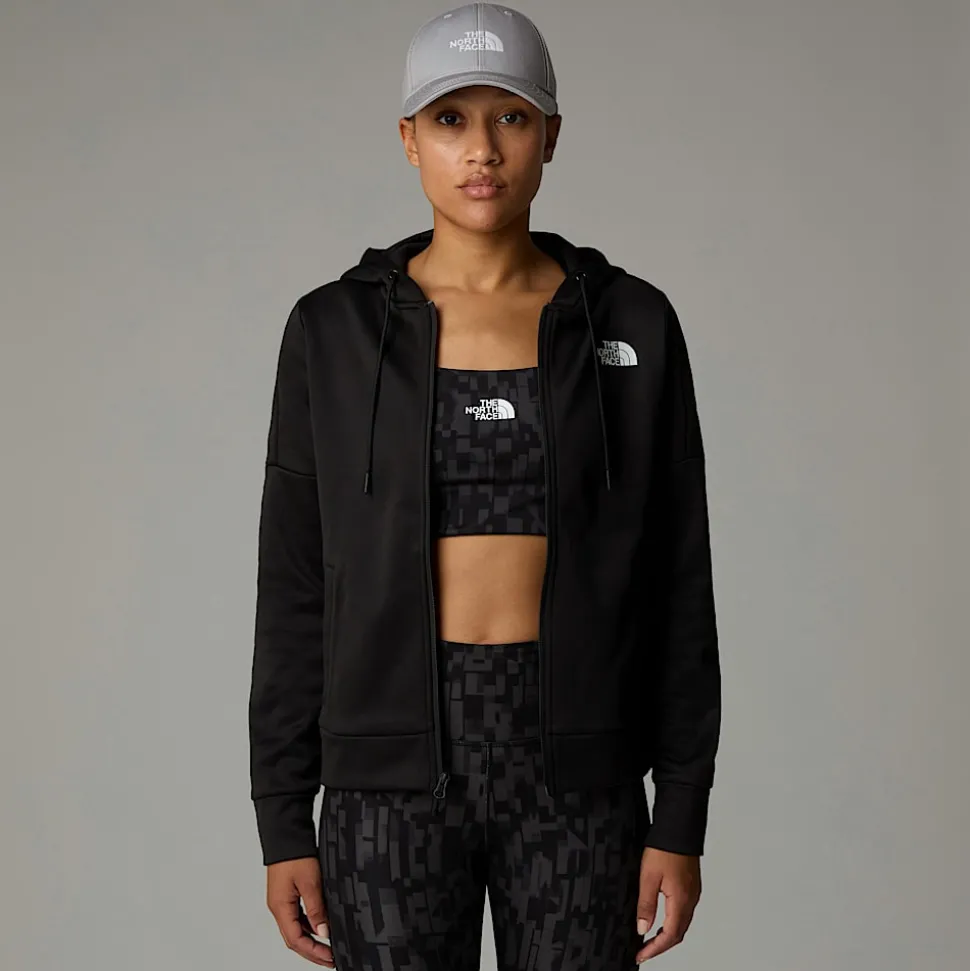 Best The North Face Reaxion Fleece Hættetrøje Med Gennemgående Lynlås Til Damer TNF Black-NPF