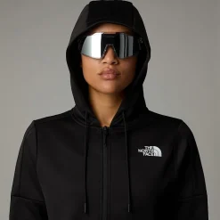 Best The North Face Reaxion Fleece Hættetrøje Med Gennemgående Lynlås Til Damer TNF Black-NPF