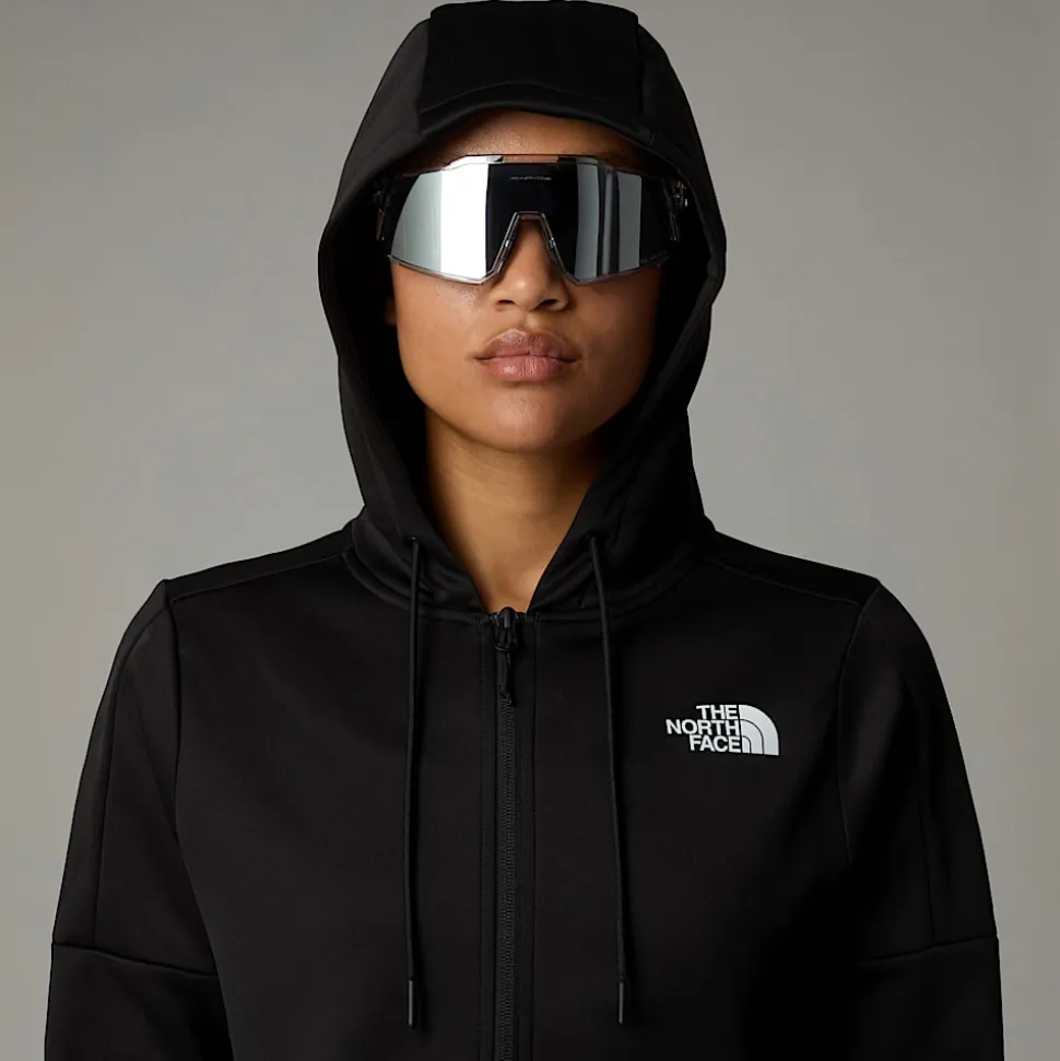 Best The North Face Reaxion Fleece Hættetrøje Med Gennemgående Lynlås Til Damer TNF Black-NPF