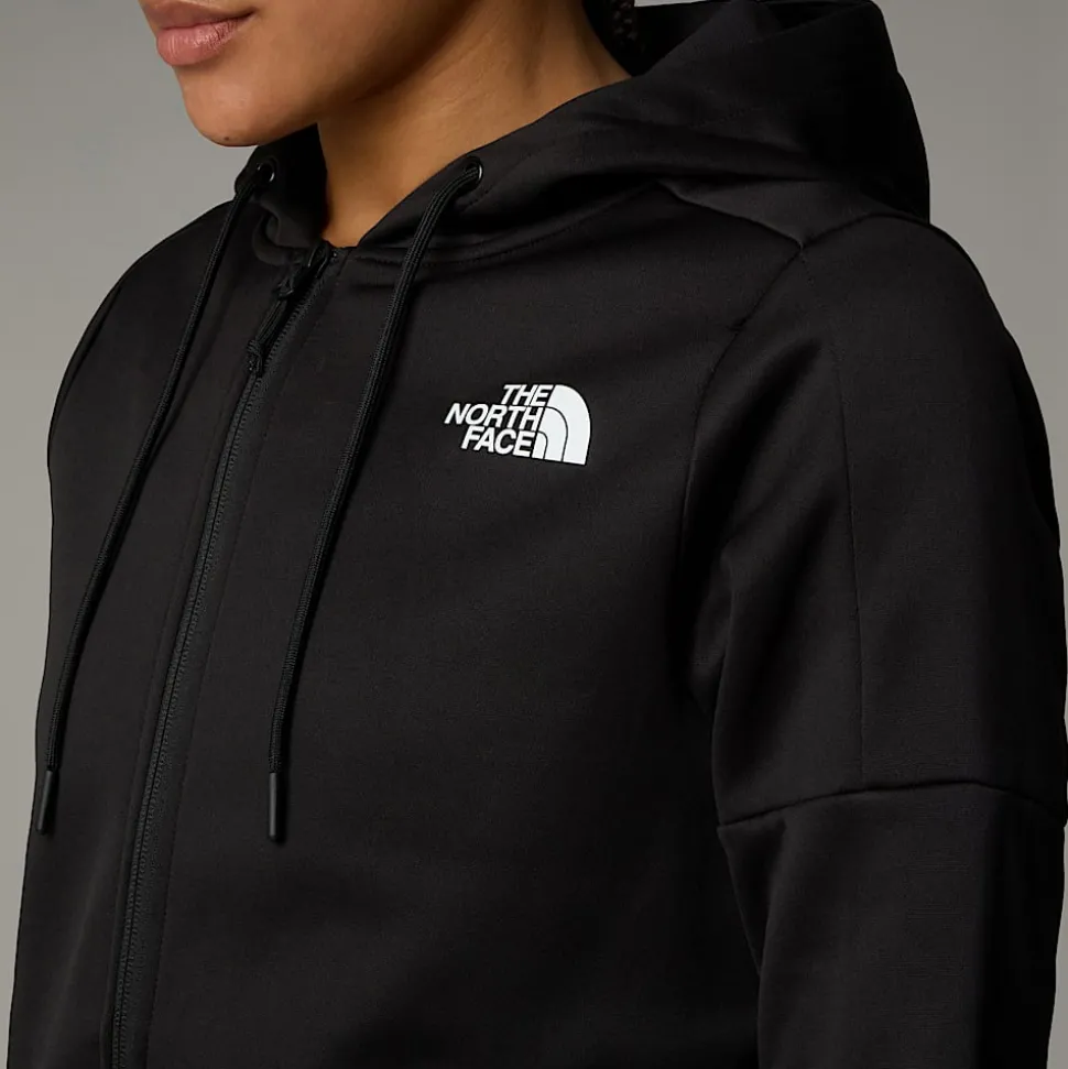 Best The North Face Reaxion Fleece Hættetrøje Med Gennemgående Lynlås Til Damer TNF Black-NPF