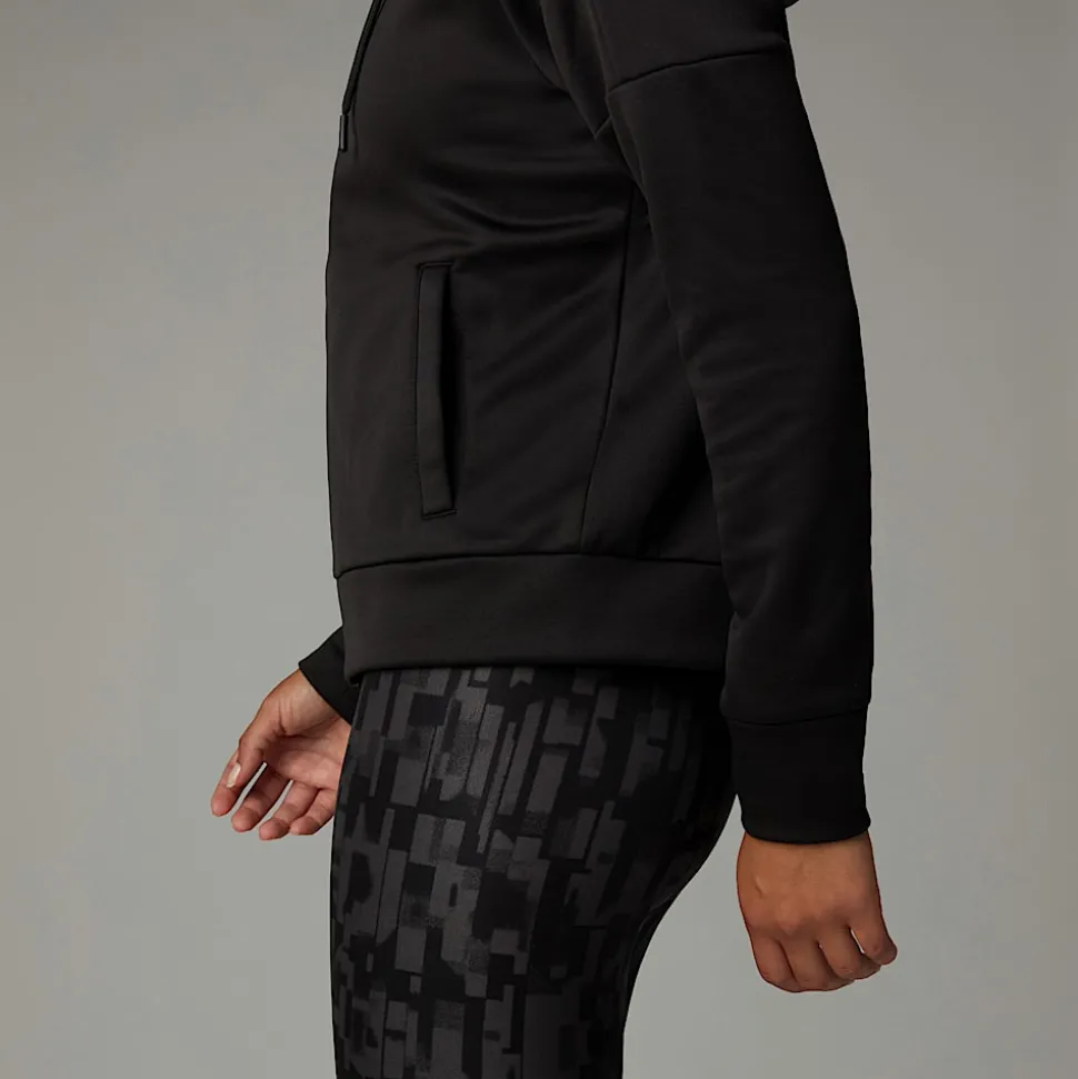 Best The North Face Reaxion Fleece Hættetrøje Med Gennemgående Lynlås Til Damer TNF Black-NPF