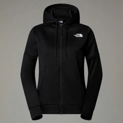 Best The North Face Reaxion Fleece Hættetrøje Med Gennemgående Lynlås Til Damer TNF Black-NPF