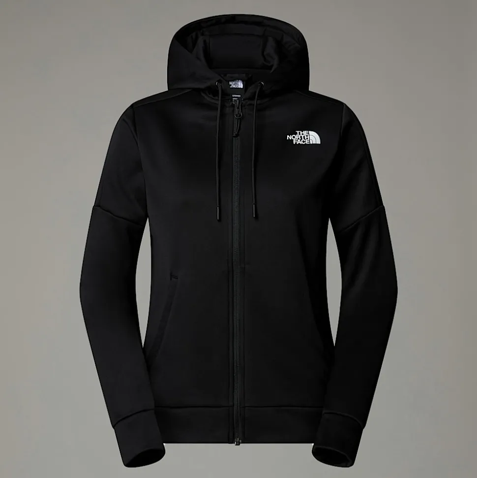 Best The North Face Reaxion Fleece Hættetrøje Med Gennemgående Lynlås Til Damer TNF Black-NPF
