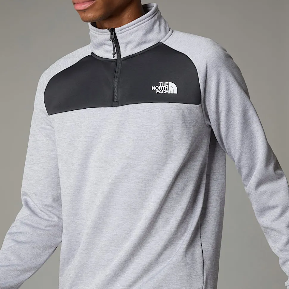 Online The North Face Reaxion Fleece Med Kvart Lynlås Til Herrer TNF Light Grey Heather-Asphalt Grey-NPF