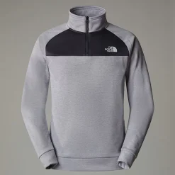Online The North Face Reaxion Fleece Med Kvart Lynlås Til Herrer TNF Light Grey Heather-Asphalt Grey-NPF
