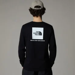 Cheap The North Face Red Box T-shirt Med Lange ærmer Til Herrer TNF Black
