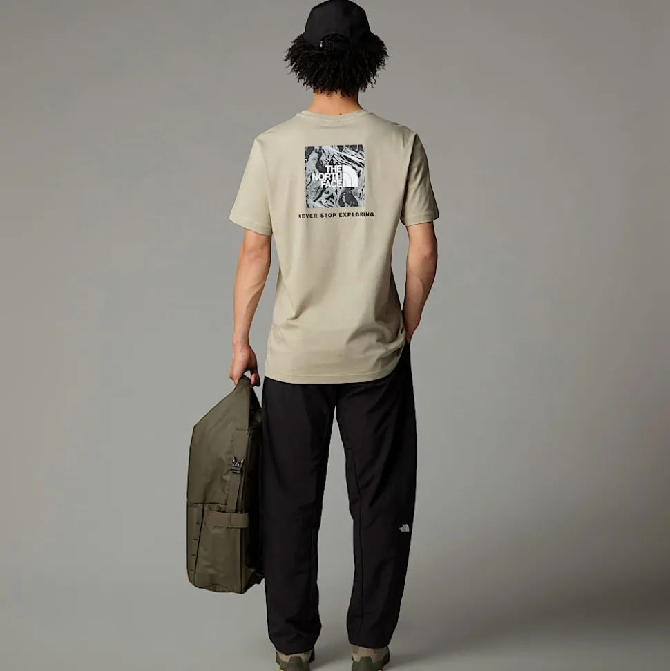 Fashion The North Face Redbox Graphic T-shirt Til Herrer Clay Grey-TNF Black 3D Summit Mesh Print