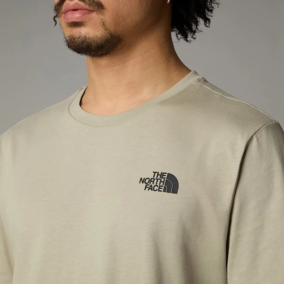 Fashion The North Face Redbox Graphic T-shirt Til Herrer Clay Grey-TNF Black 3D Summit Mesh Print