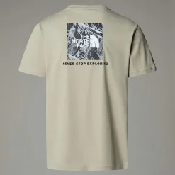 Fashion The North Face Redbox Graphic T-shirt Til Herrer Clay Grey-TNF Black 3D Summit Mesh Print