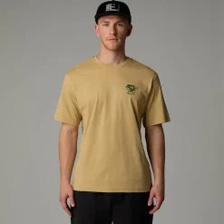 Fashion The North Face Relaxed Cartoon T-shirt Til Herrer Khaki Stone - Terrarium Green
